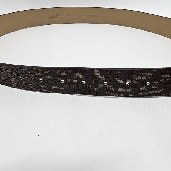 Michael Kors Signature Logo Belt Gold Buckle Gold Chain Gold MK Tag – Size L - Picture 6 of 6